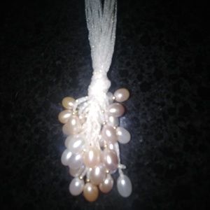 Multi pastel pearl necklace and earring set